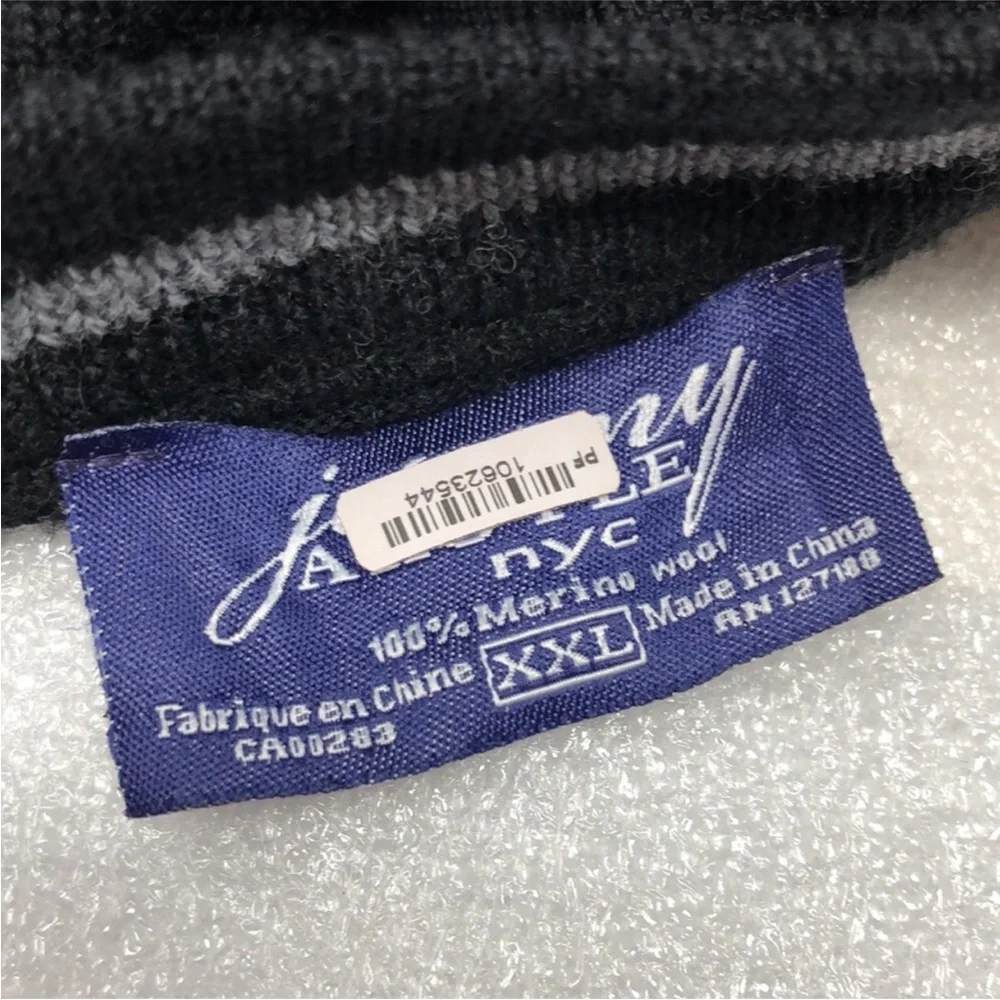 Jermey Argyle NYC Merino Wool Sweater Black V-Neck Long Sleeve Men’s Size XXL